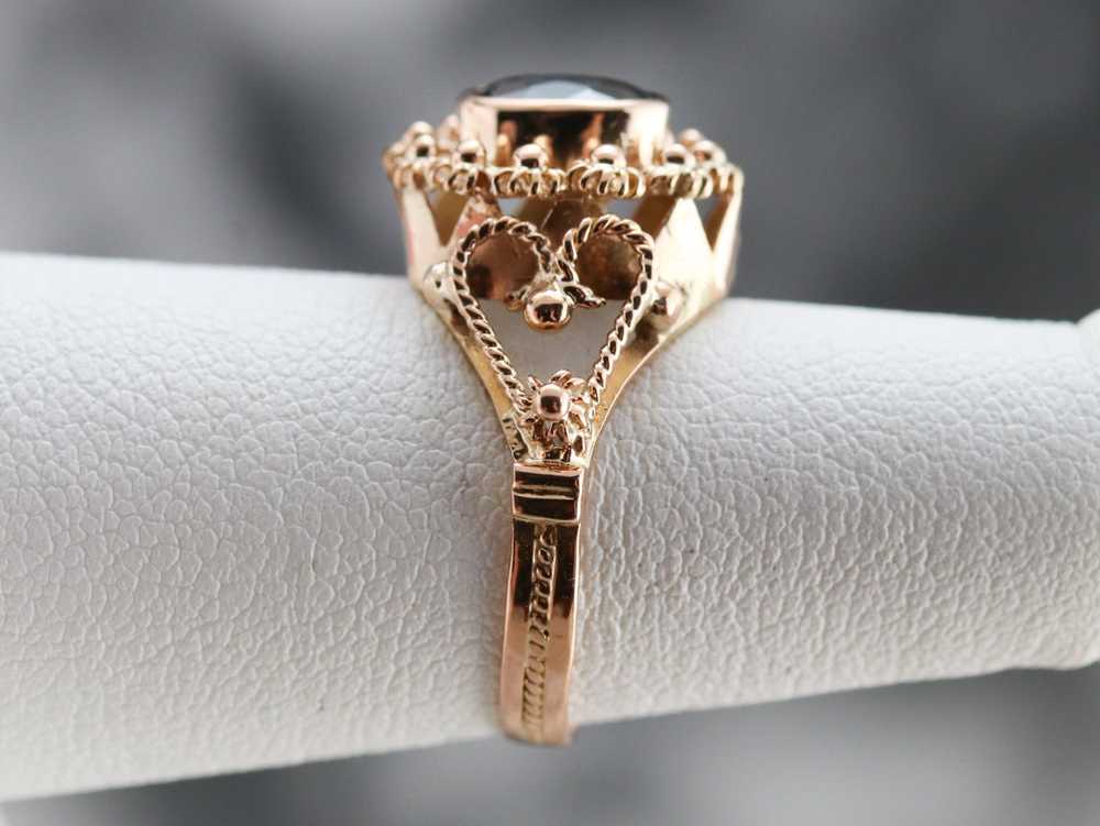 Gold Filigree Sapphire Ring - image 9