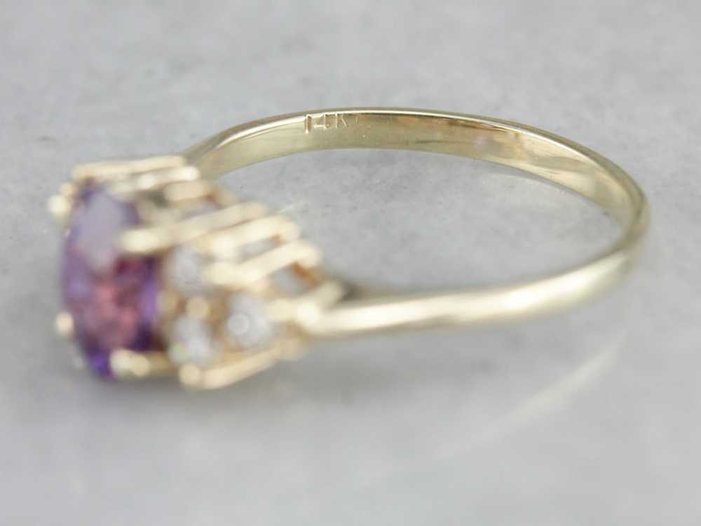 Purple Sapphire and Diamond Engagement Ring - image 3