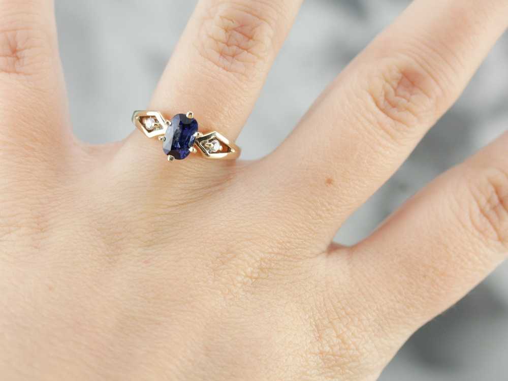 Vintage Sapphire and Diamond Ring - image 4