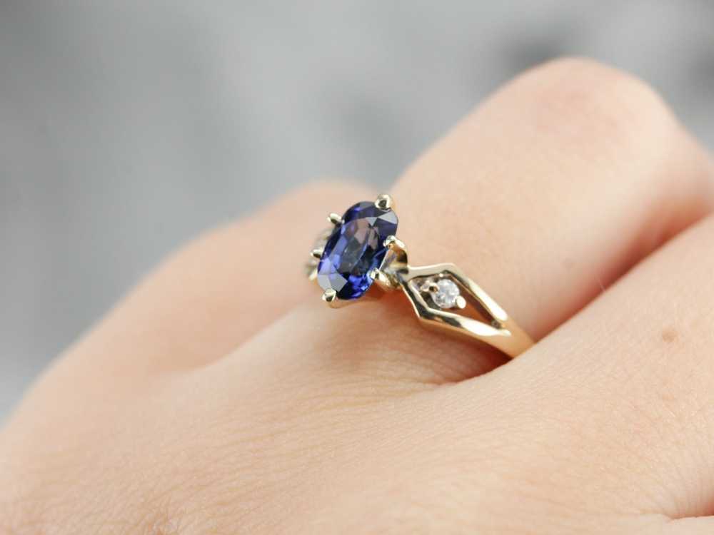 Vintage Sapphire and Diamond Ring - image 5