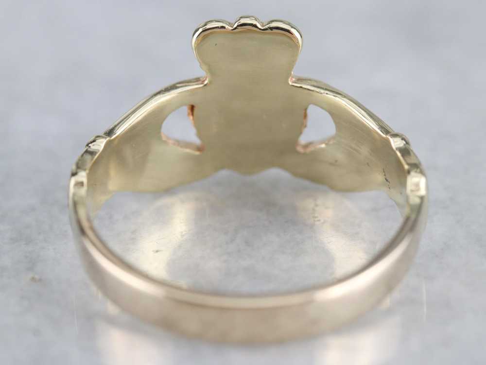 Classic Yellow Gold Claddagh Band - image 3