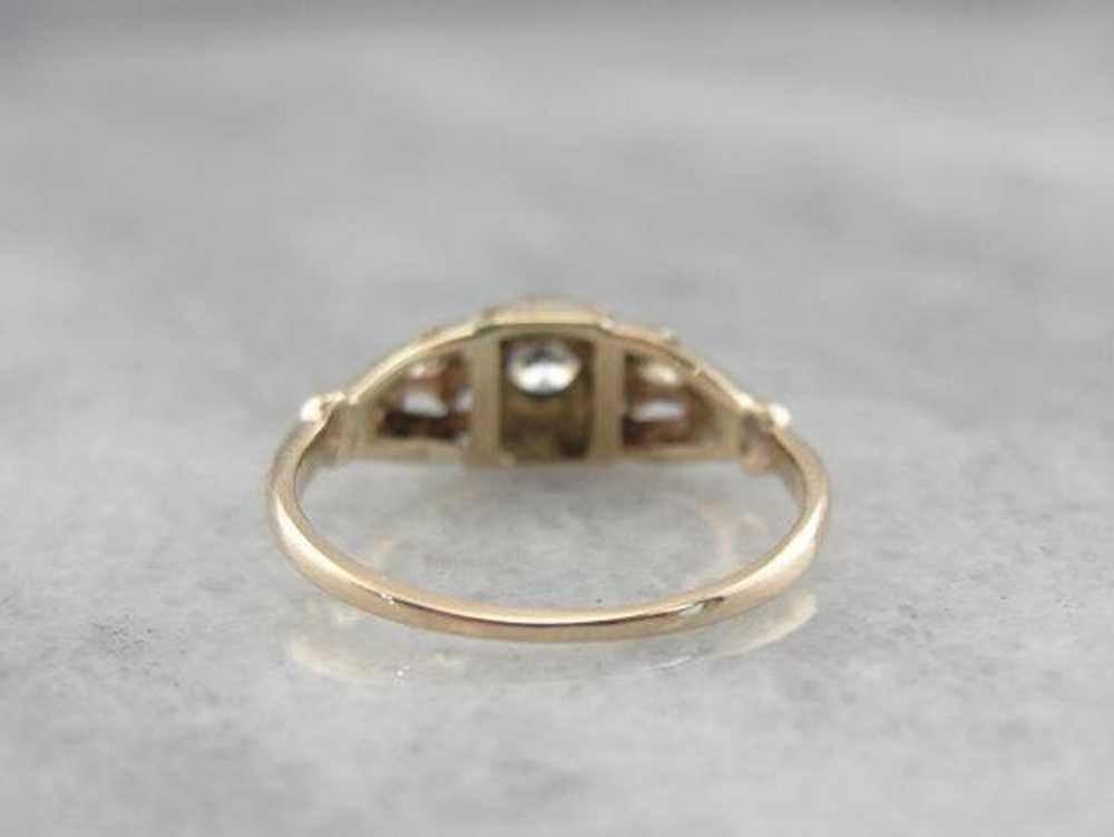 1940's Diamond Two Tone Gold Engagement Ring - image 3