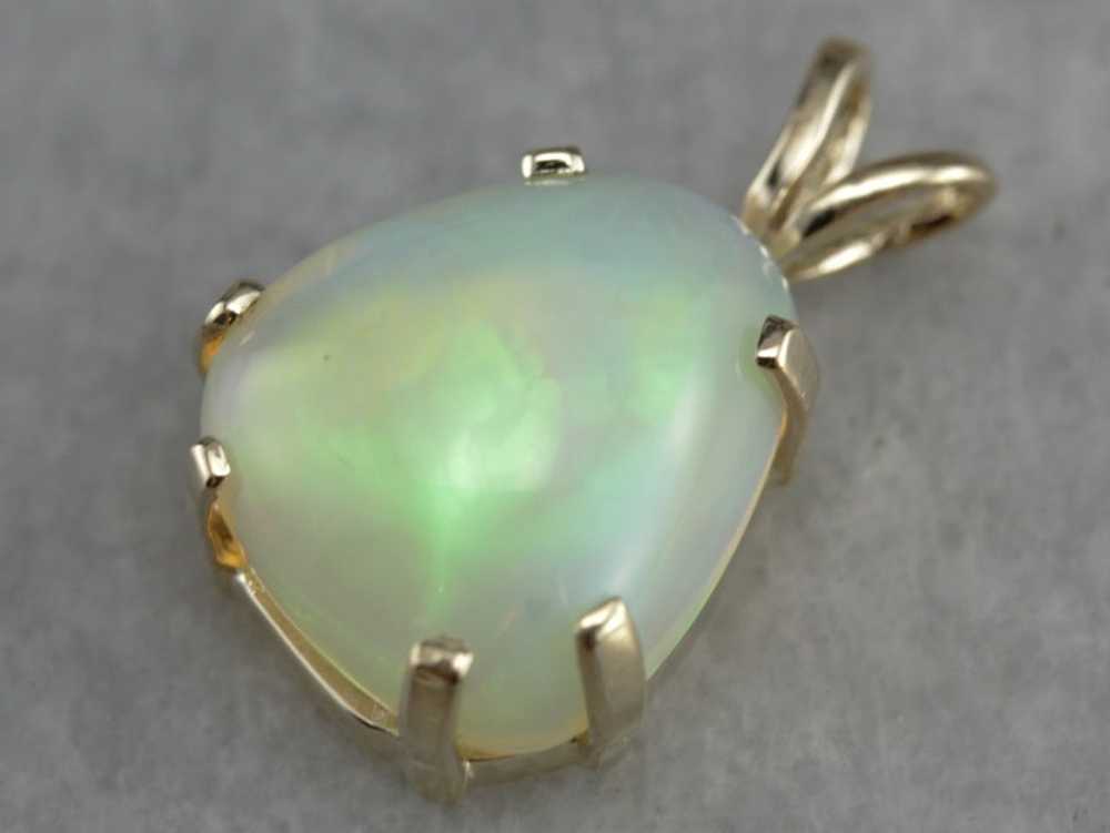 Pear Cut Opal Pendant in Yellow Gold - image 1
