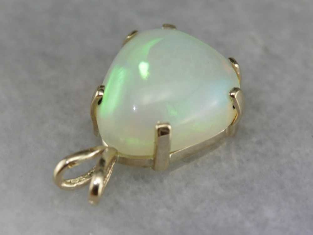 Pear Cut Opal Pendant in Yellow Gold - image 2