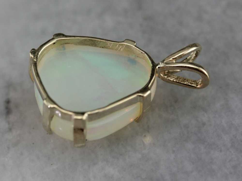 Pear Cut Opal Pendant in Yellow Gold - image 3