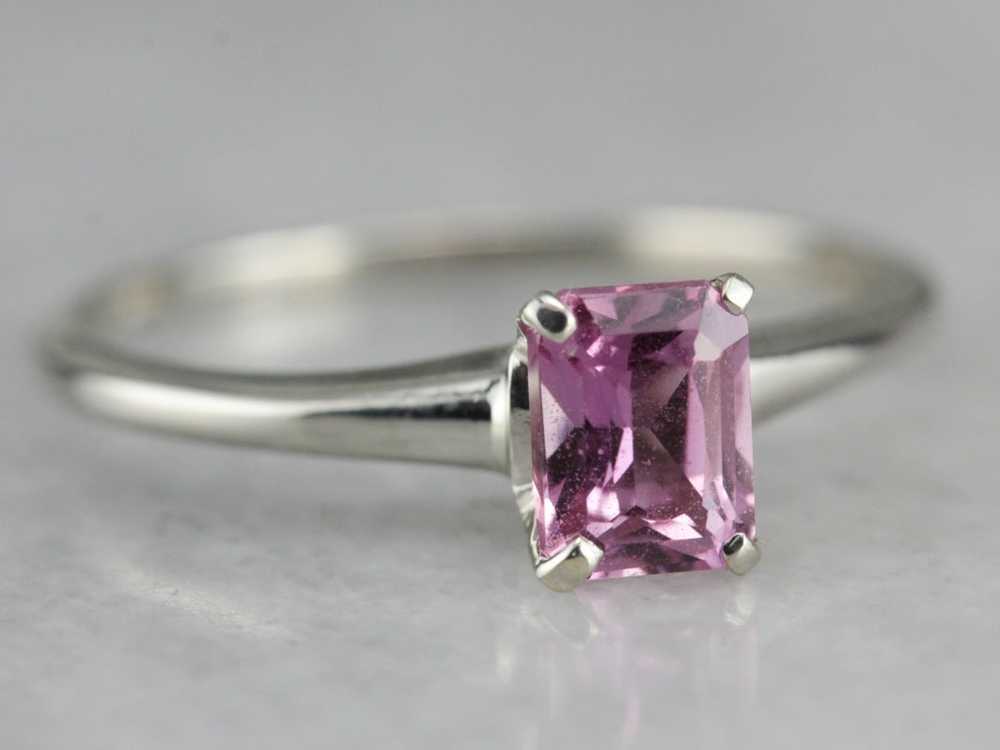 Pink Sapphire Solitaire Ring - image 1