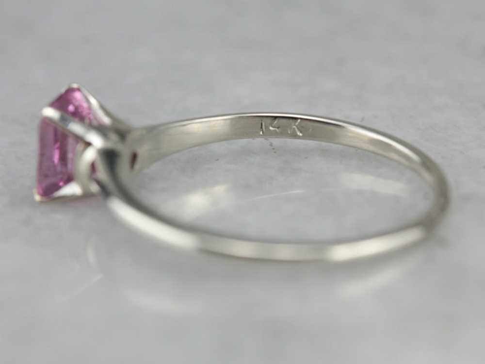 Pink Sapphire Solitaire Ring - image 3