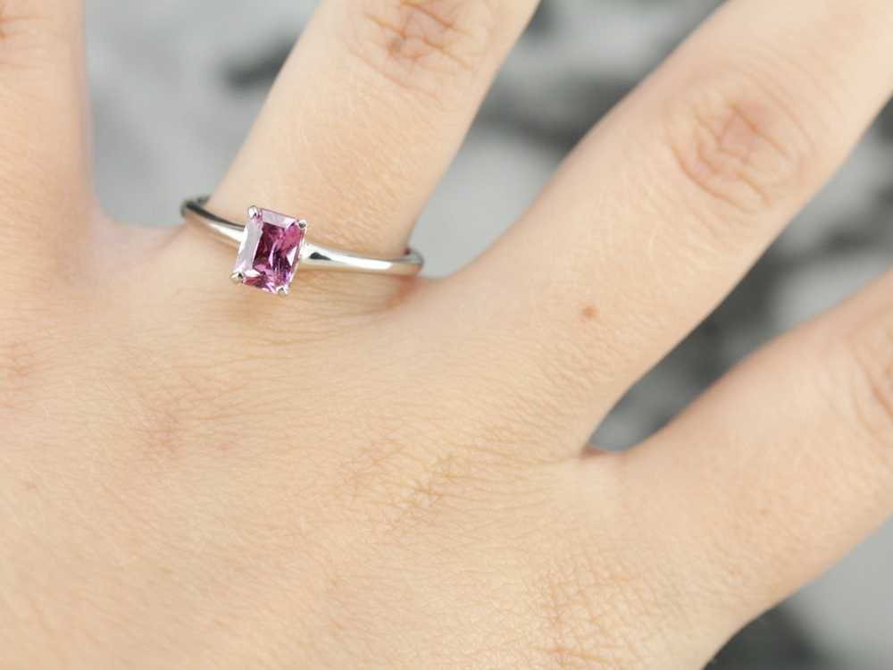 Pink Sapphire Solitaire Ring - image 4