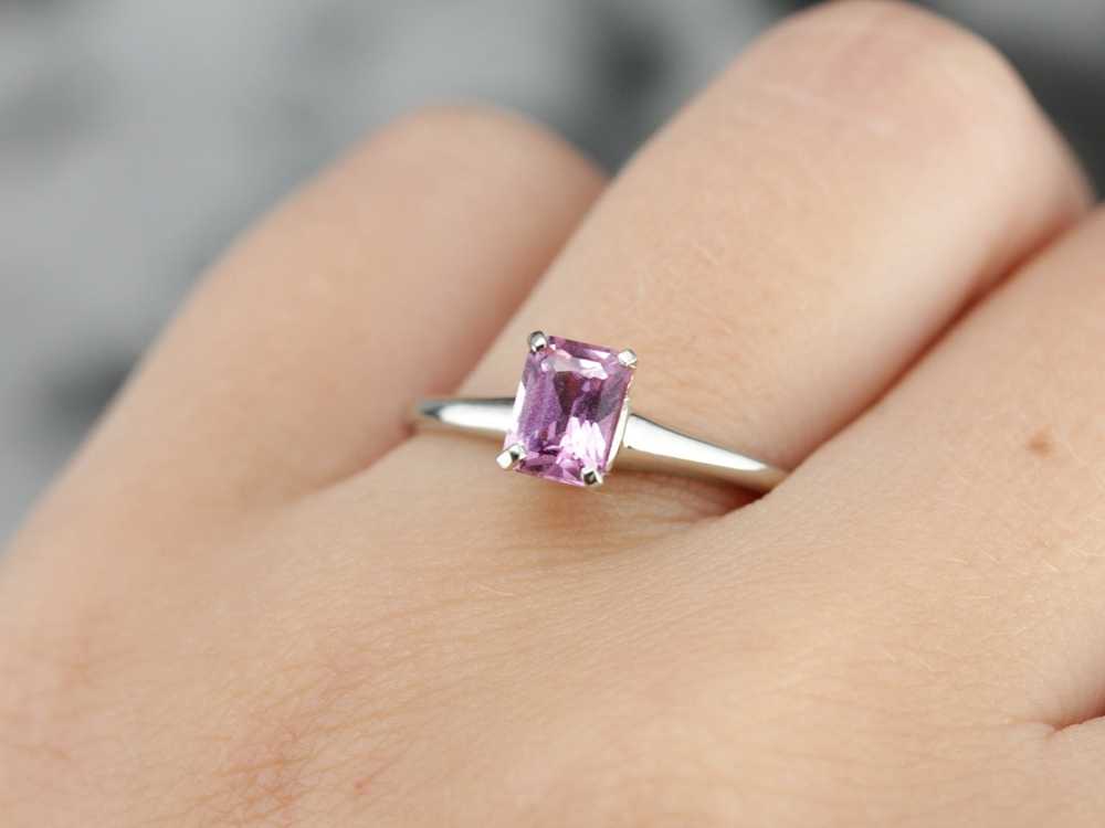 Pink Sapphire Solitaire Ring - image 5