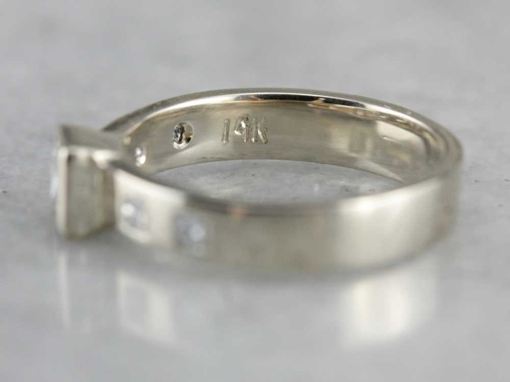 Modern Bezel Set Diamond Engagement Ring - image 3