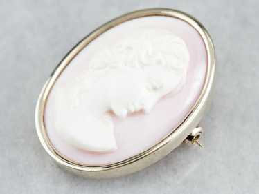 Vintage Pink Cameo Pin or Pendant - image 1