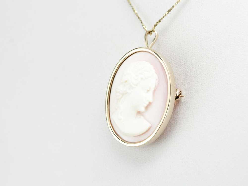 Vintage Pink Cameo Pin or Pendant - image 4