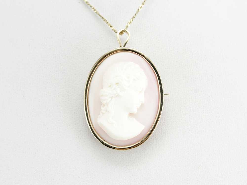 Vintage Pink Cameo Pin or Pendant - image 5