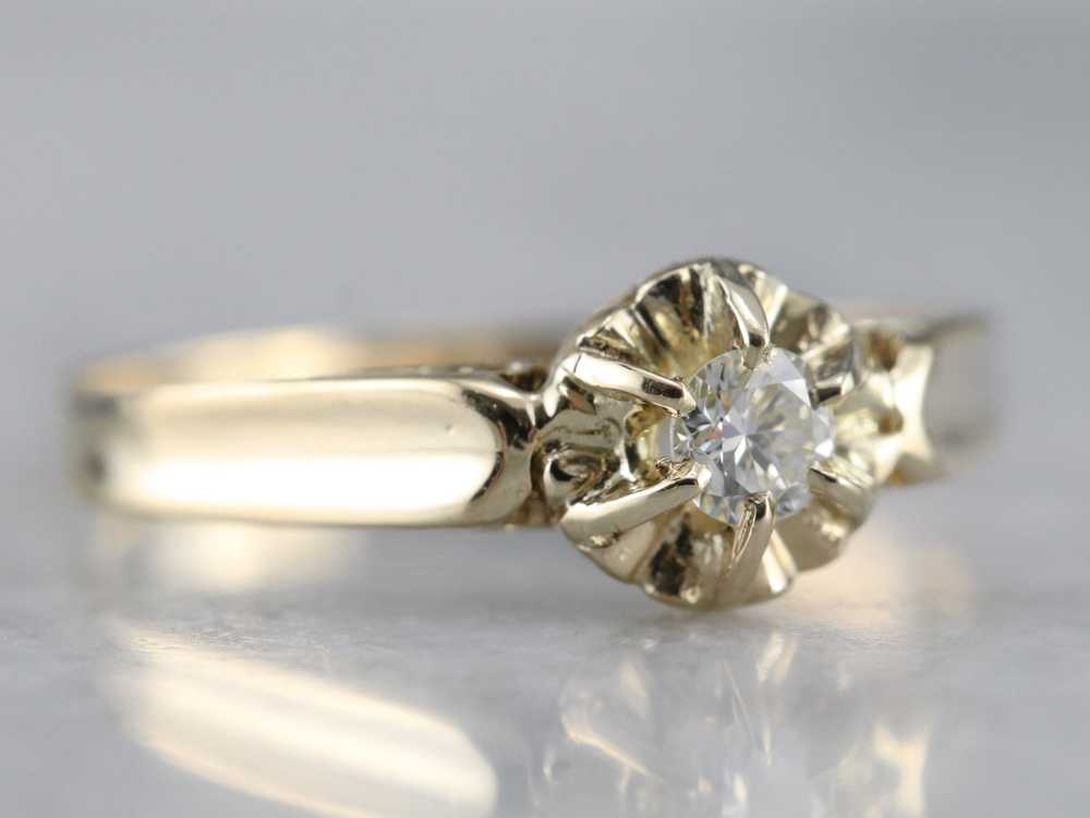 Diamond Solitaire Engagement Ring - image 2