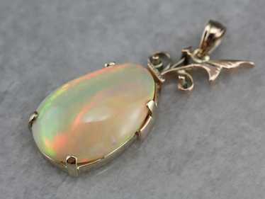 Upcycled Opal and Gold Pendant - image 1