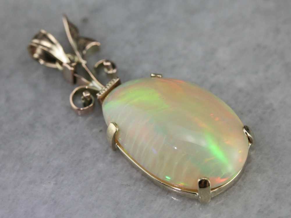 Upcycled Opal and Gold Pendant - image 2