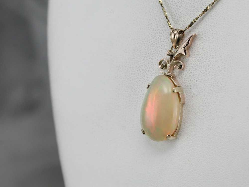 Upcycled Opal and Gold Pendant - image 4