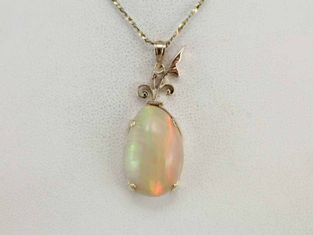 Upcycled Opal and Gold Pendant - image 5