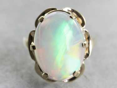 Yellow Gold Opal Cocktail Ring - image 1