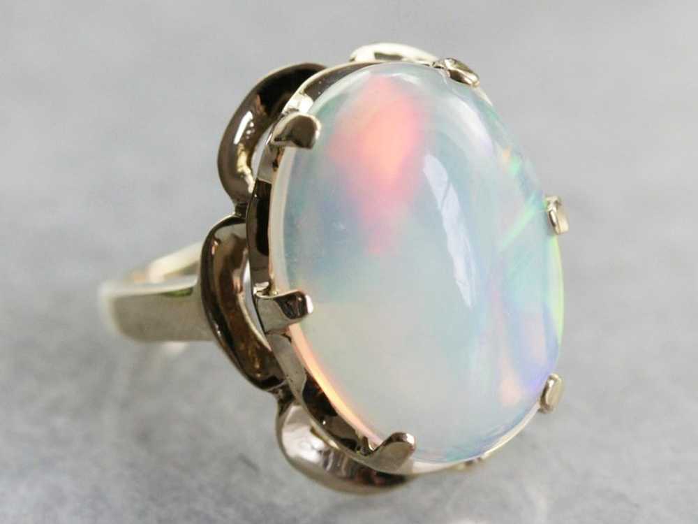Yellow Gold Opal Cocktail Ring - image 2