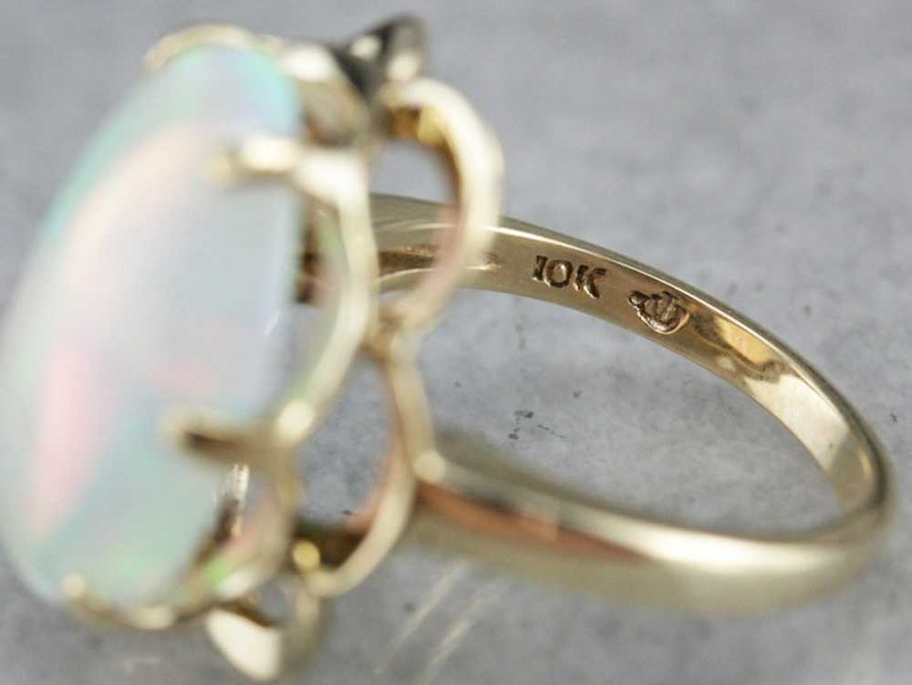 Yellow Gold Opal Cocktail Ring - image 3