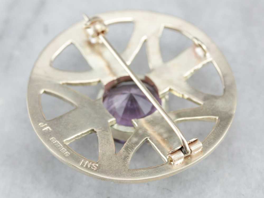 Yellow Gold Amethyst Brooch or Pendant - image 3