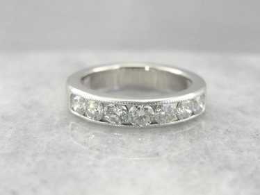 Substantial Channel Set Diamond Wedding Band - image 1