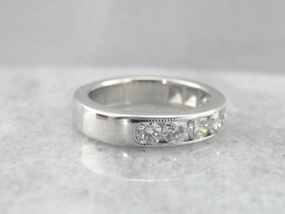 Substantial Channel Set Diamond Wedding Band - image 2