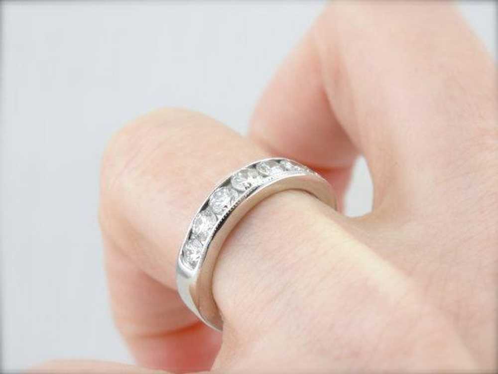 Substantial Channel Set Diamond Wedding Band - image 4