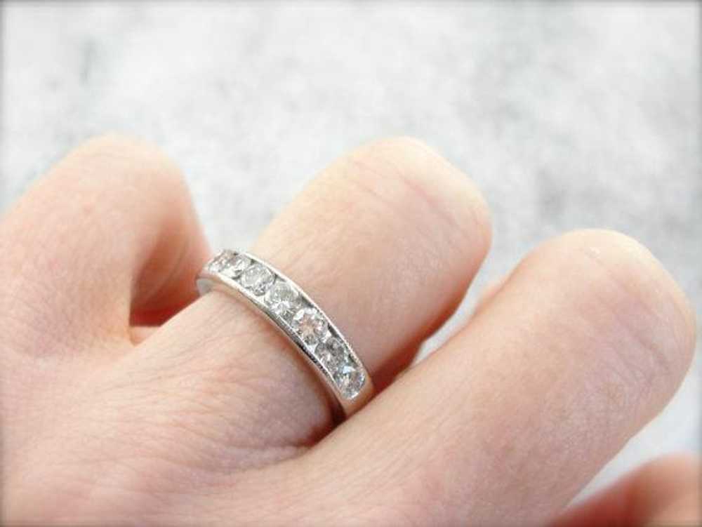 Substantial Channel Set Diamond Wedding Band - image 5