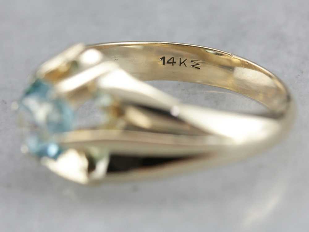 Men's Blue Zircon Solitaire Ring - image 3