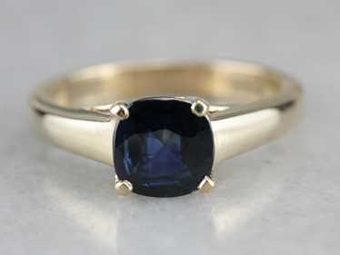 Modern Sapphire Solitaire Engagement Ring - image 1