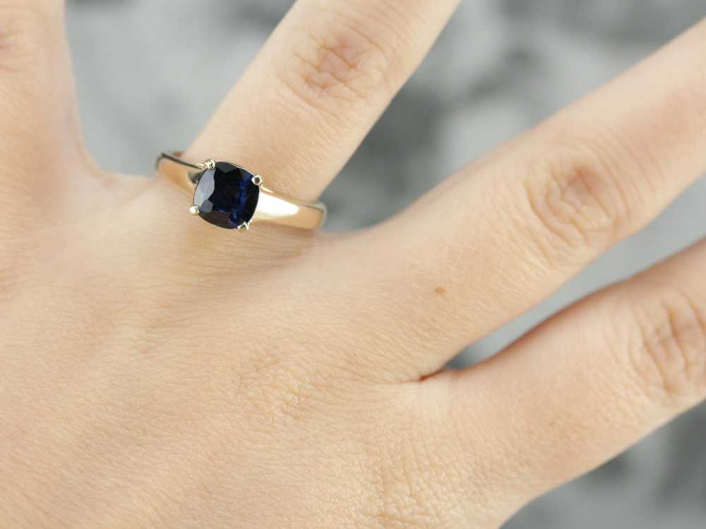 Modern Sapphire Solitaire Engagement Ring - image 4