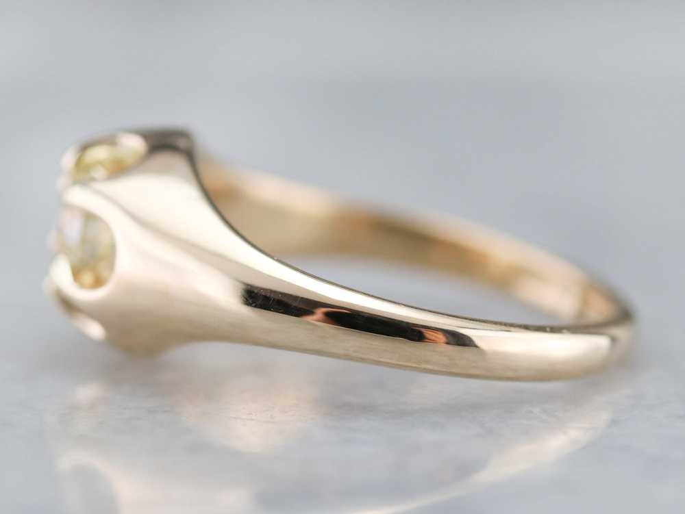 Vintage Diamond Belcher Set Engagement Ring - image 4