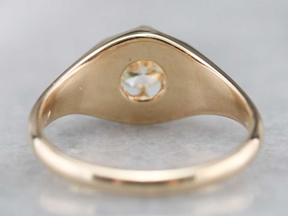 Vintage Diamond Belcher Set Engagement Ring - image 5
