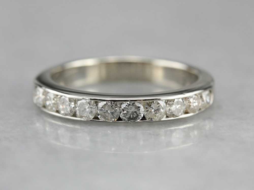 0.80 Carat Channel Set Diamond Band in White Gold - image 1