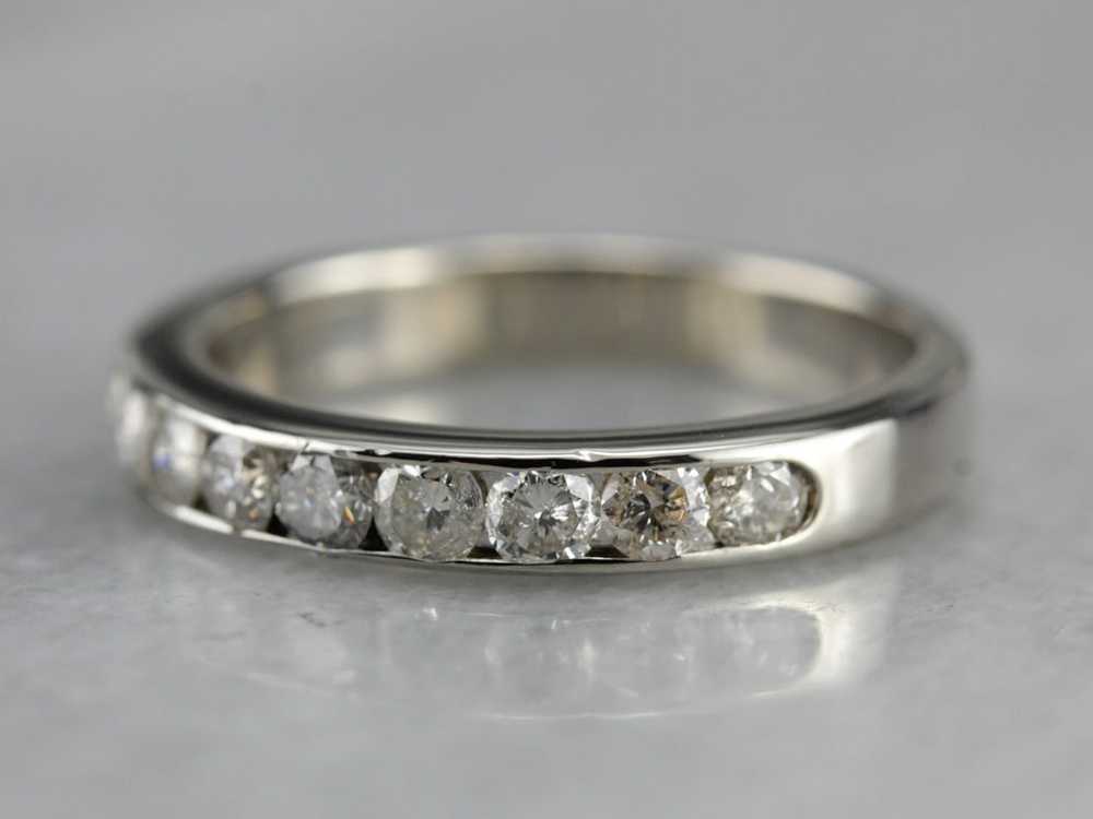 0.80 Carat Channel Set Diamond Band in White Gold - image 2