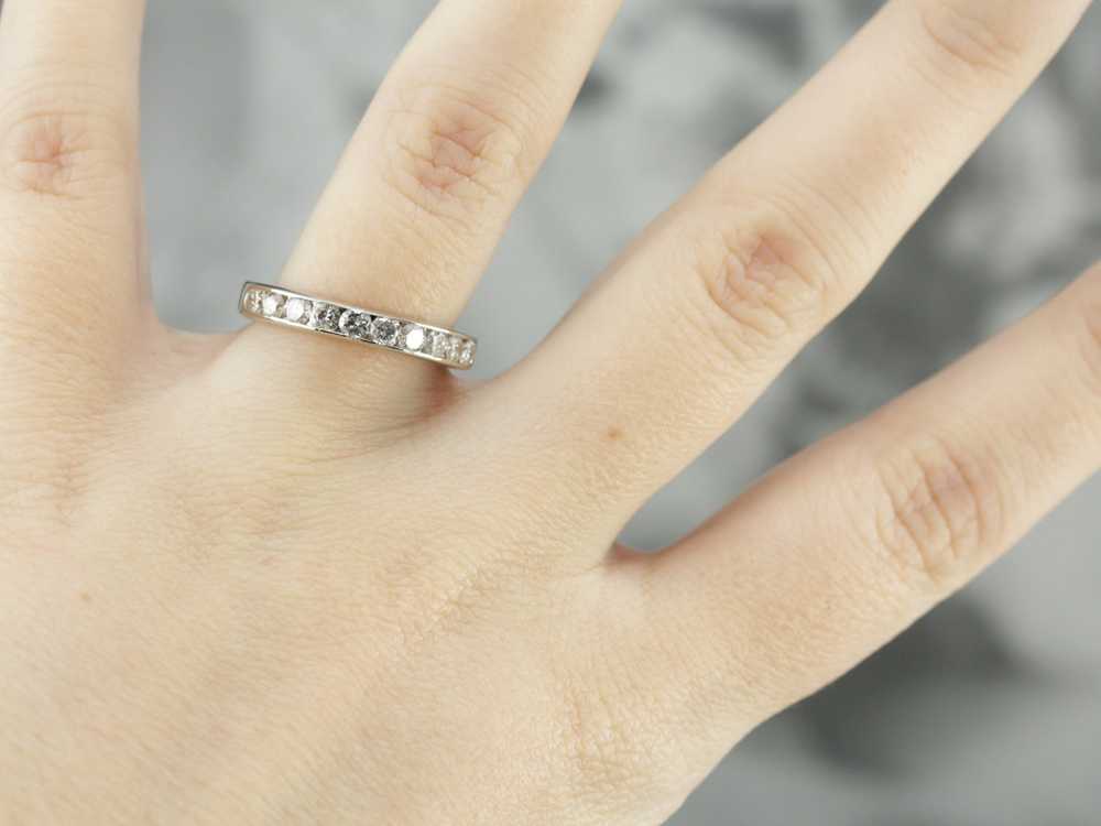 0.80 Carat Channel Set Diamond Band in White Gold - image 4