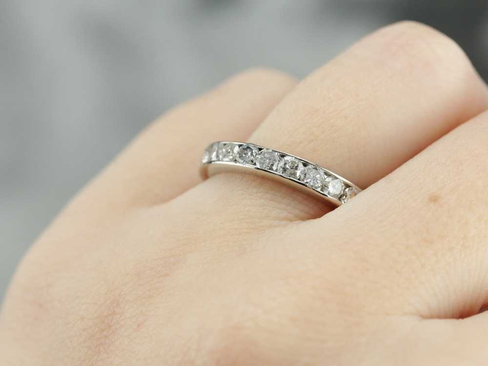 0.80 Carat Channel Set Diamond Band in White Gold - image 5