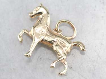 Vintage Gold Horse Charm - image 1