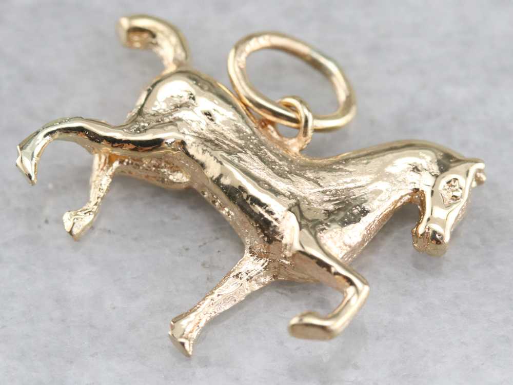 Vintage Gold Horse Charm - image 3