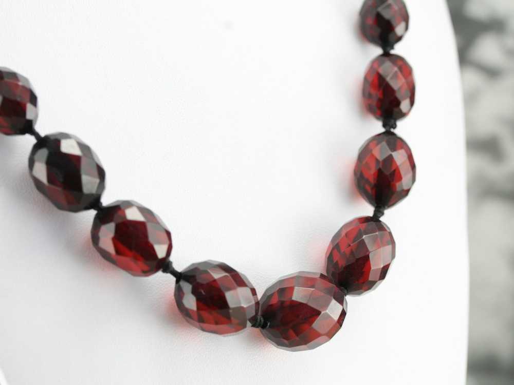 Vintage Cherry Amber Bakelite Necklace - image 4