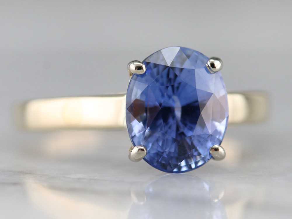 Vintage Ceylon Sapphire Solitaire Ring - image 2
