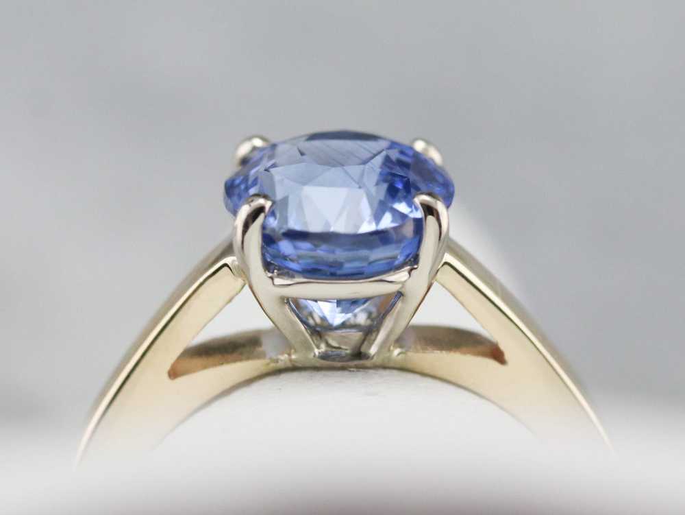Vintage Ceylon Sapphire Solitaire Ring - image 7