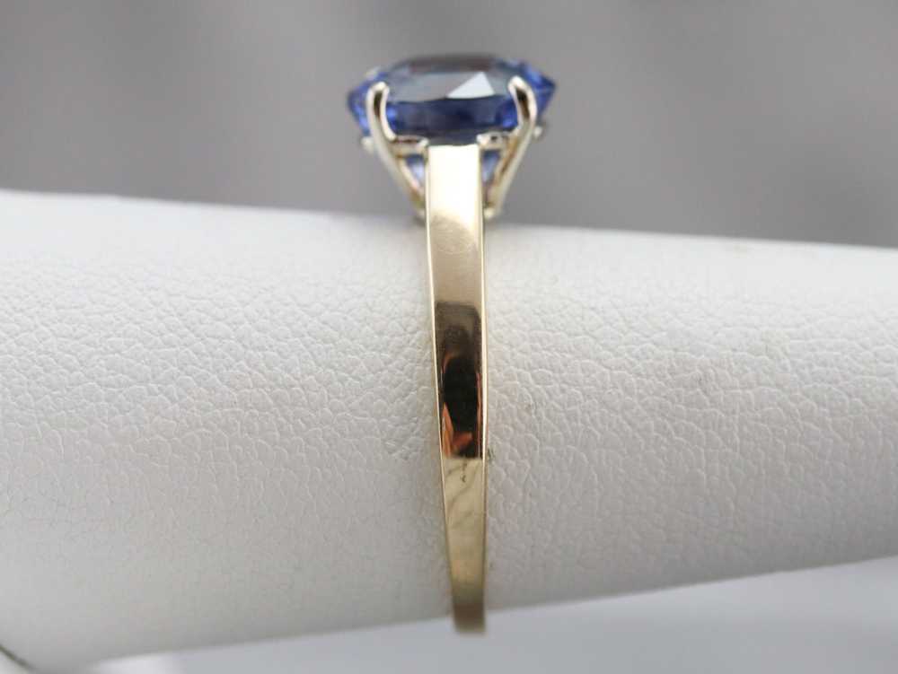 Vintage Ceylon Sapphire Solitaire Ring - image 8