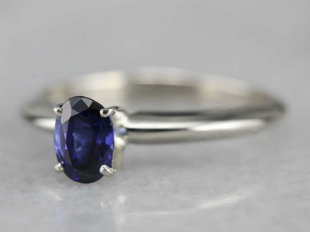 Sapphire Solitaire Engagement Ring - image 1
