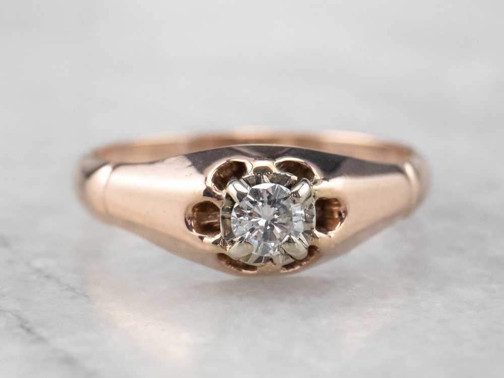 Buttercup Diamond Rose Gold Solitaire Engagement … - image 1