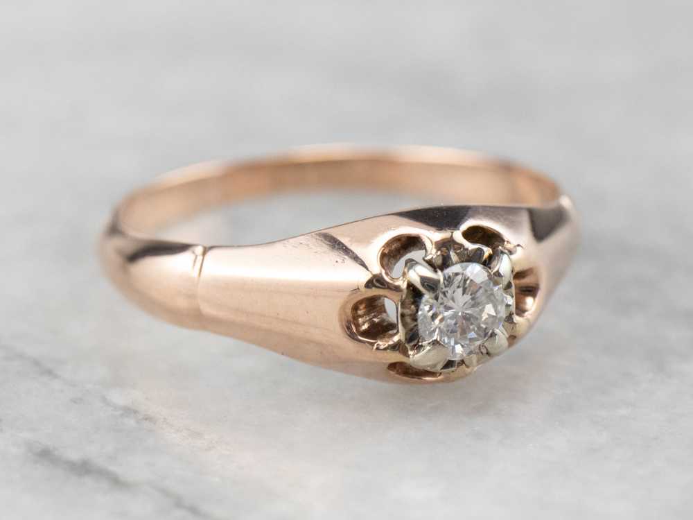 Buttercup Diamond Rose Gold Solitaire Engagement … - image 2