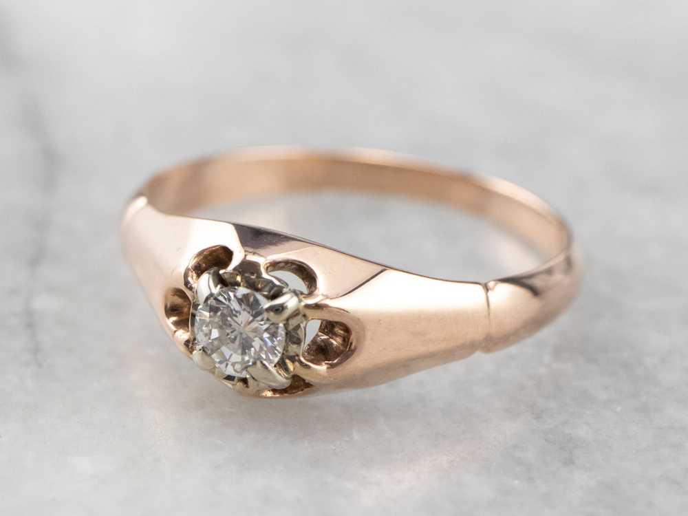 Buttercup Diamond Rose Gold Solitaire Engagement … - image 3