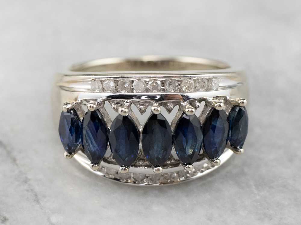 Marquise Sapphire and Diamond Band - image 1